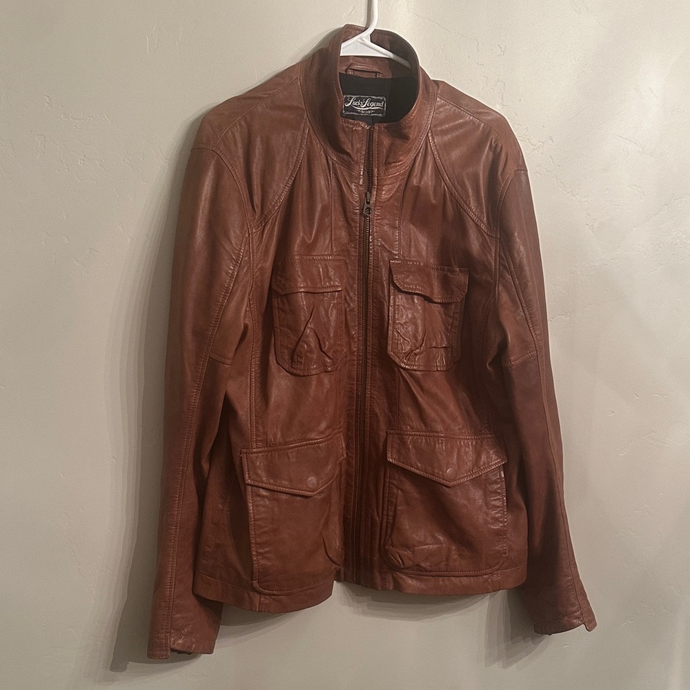 Lucky Brand Men's Tan 100% Lamb Leather Field Jacket